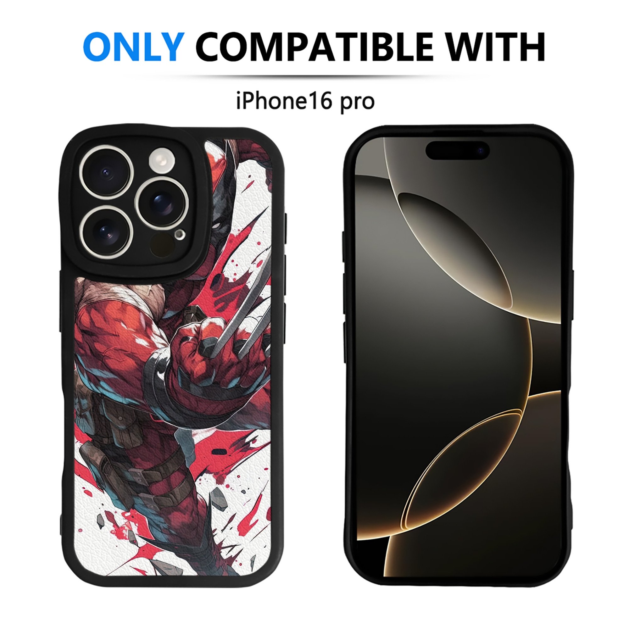 （画像用） Deadpool デッドプール 【iPhone 16シリーズ対応】シリコンスマホケース（レザー調） 材質：シリコン
